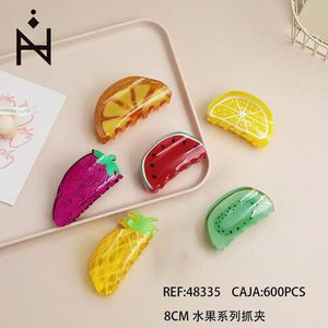 Fermacapelli a forma di artiglio della serie Fruit da 8 cm, accessori per capelli per donne e ragazze - Product Image 1