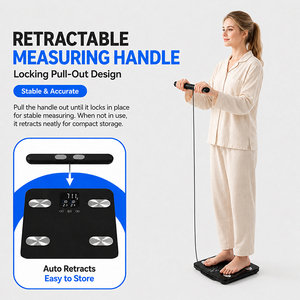 Báscula Inteligente Inalámbrica <span class=keywords><strong>de</strong></span> <span class=keywords><strong>Grasa</strong></span> Corporal con Pantalla LCD a Color <span class=keywords><strong>de</strong></span> Alta Precisión, 180 kg, 8 Electrodos, Indicación <span class=keywords><strong>de</strong></span> Batería Baja y Sobrecarga - Product Image 2