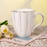 Tasse à café et à lait en porcelaine fine, motif floral style pastoral, résistante aux hautes températures, pour usage professionnel au bureau
