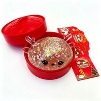 Jouet sensoriel de Noël en forme de boulette à presser, avec perles éclatantes, souple, à rebond lent, anti-stress, pour garçons