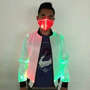 Custom Led Light Up Jacket Heren-Lichtgevende Kostuum Met Rgb Led Licht-Knipperende Gloed In Donkere Jas Prestatie Kleding