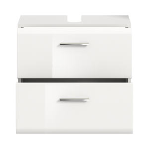 Moderno mobile lavabo singolo X86A9707 Design tedesco 60x54x32cm truciolato per mobili da bagno con maniglie argento bianco alto - Product Image 4