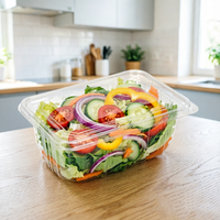 Boîte à salade de supermarché avec couvercle en plastique transparent pour l'emballage de produits frais et de légumes