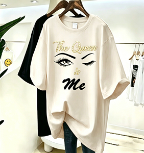 T-shirt court en coton doux et respirant, personnalisé avec logo OEM, de haute qualité, pour femme, grande taille, décontracté, idéal pour l'été – Vente en gros - Product Image 2