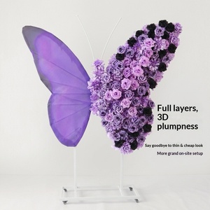 Decorazione Personalizzata con Fiori Artificiali Giganti e <span class=keywords><strong>Farfalle</strong></span>, Grande Scultura Floreale 3D per Sfondo Fotografico Matrimoniale, Decorazione per Eventi e Palcoscenici - Product Image 2