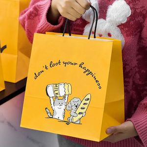 Sacs en papier kraft jetables personnalisés en gros pour la livraison de repas rapides, l'emballage alimentaire et les plats à emporter pour restaurants - Product Image 3