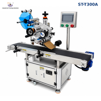 Étiqueteuse ST-T300A pour surfaces planes, idéale pour les petites entreprises, machine d'étiquetage de produits, étiqueteuse pour saucisses, cartes et sachets, 30-80 pièces/min