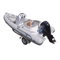Bateau gonflable rigide de coque en fibre de verre de luxe Sundeck 19ft RIB 580 avec moteur à vendre