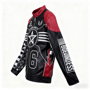 Giacca da Motociclista Invernale Vintage Personalizzata per <span class=keywords><strong>Uomo</strong></span>, in <span class=keywords><strong>Pelle</strong></span> PU con Dettagli in <span class=keywords><strong>Pelle</strong></span> Bovina - Product Image 4