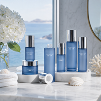 Bouteille pompe à lotion avec capuchon argenté brillant couleurs personnalisées, pot de crème pour le visage dépoli 50g 30ml 40ml 50ml 60ml 100ml 120ml, emballage cosmétique