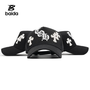 Nuevas Gorras de Calidad para Hombre, Gorra Deportiva Curva de 5 Paneles, Visera Negra de Algodón, Apliques Bordados, Gorras de Hip Hop - Product Image 1