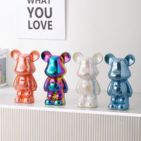 Céramique Artisanat Figurines Décor À La Maison Électrolytique Tirelire Cadeau Violent Ours Statue Décorations D'intérieur