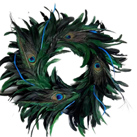 Guirlande de plumes vertes florales guirlande de noël pour la maison porte mur fenêtre fête de mariage Halloween Thanksgiving automne automne décor