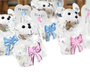 Figurines d'ours en cristal ornements cadeaux de baptême de bébé cadeaux pour garçon fille bébé douche et enfants Souvenirs d'<span class=keywords><strong>anniversaire</strong></span> - Product Image 6
