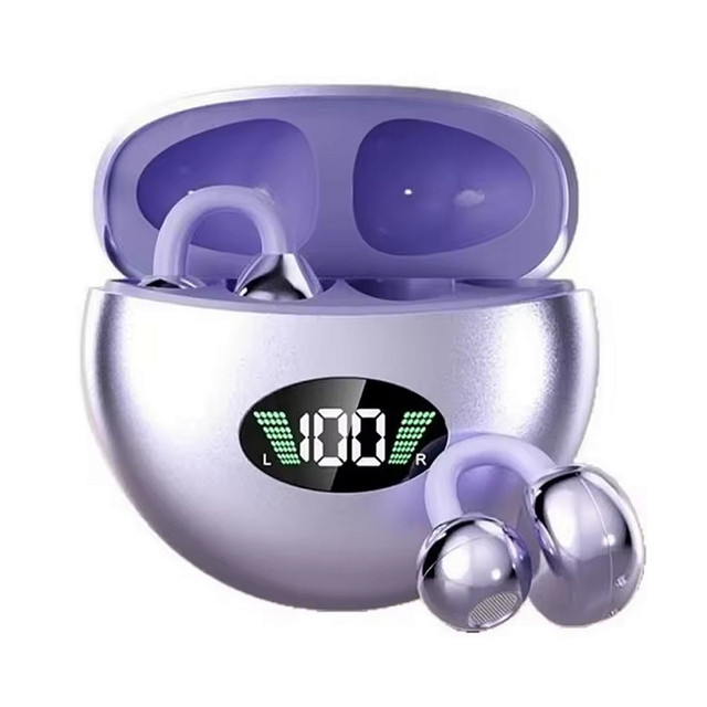 Wireless Clip-On Earphones Blue Tooth Headset Noise Reduction Digital Display Long Battery Life High-Quality Game Sports