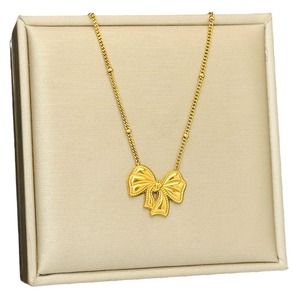 Alla moda collana pendente con fiocco in acciaio inossidabile placcato oro 18K impermeabile appannamento senza motivo a <span class=keywords><strong>farfalla</strong></span> buddista ipoallergenico - Product Image 1