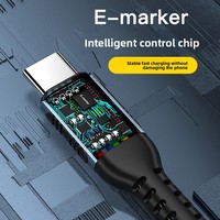 Câble de charge rapide PD Type-C vers Type-C tressé 240W pour ordinateur portable/appareil avec transfert de données ultra-rapide 5A