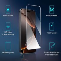 Protection d'écran en verre trempé HD transparent haute performance avec colle 380, compatible avec les coques, pour iPhone 17 Pro Max 16 15 14 Plus 16E