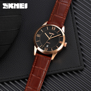 Reloj cronógrafo redondo para hombre, correa de cuero de lujo, reloj de cuarzo resistente al agua 30M, relojes al por mayor - Product Image 2