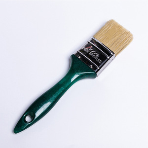 Brocha Plana para Pintar de 22 mm con Cerdas de Cerdo y Mango Verde para Uso Doméstico - Product Image 1