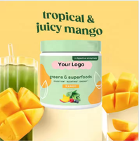 Complément Alimentaire Mangue Superfood Greens Powder avec Enzymes Digestives, Probiotiques & Prébiotiques, Chlorelle Racine de Betterave pour Femmes