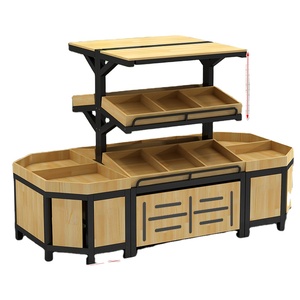 Table de présentation de fruits et légumes en acier, simple/double face, avec revêtement en poudre, capacité de 40 à 120 kg, pour supermarchés - Product Image 1