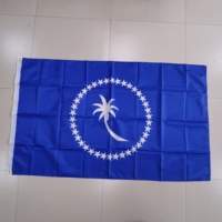 Drapeau de Pohnpei personnalisé de haute qualité 100% polyester 3x5 pieds, drapeaux des îles de Micronésie avec œillets en laiton pour décoration intérieure et extérieure