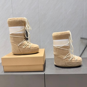 Botas de Invierno de Piel y Cuero para Mujer, Diseño de Lujo, Alta Calidad, Cómodas, Estilo Luna, Personalizadas, de Algodón, con Forro de Piel, de Pierna Recta - Product Image 2