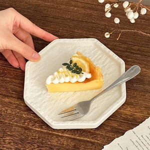 <span class=keywords><strong>Assiette</strong></span> en céramique <span class=keywords><strong>octogonale</strong></span> <span class=keywords><strong>blanche</strong></span> et noire créative pour la cuisine, le dîner, le dessert, le fromage, le gâteau - Product Image 5