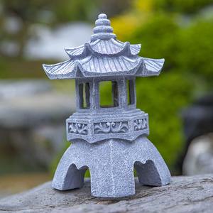 Chinois <span class=keywords><strong>Zen</strong></span> pierre pagode lumières solaires ornements de jardin extérieur pour cour balcon palais lanterne décor pour famille d'accueil japonais - Product Image 3