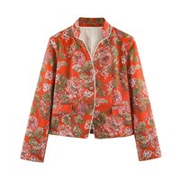 Blazer femme 2026 : Nouvelle veste de costume décontractée et élégante à imprimé, simple boutonnage, style rétro, manches longues, chic