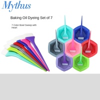 Kit de 7 outils de coiffure pour permanente, coloration et traitement capillaire, comprenant un ensemble de bols, des brosses pour mèches et des brosses à coloration