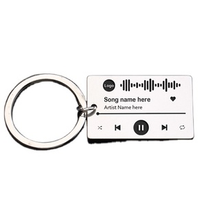 <span class=keywords><strong>LLavero</strong></span> de reproductor de música de acero inoxidable personalizado grabado su código de canción favorito para bodas aniversarios regalos de navidad - Product Image 4