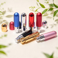 Flacon de voyage en aluminium électroplaqué à 18 filetages, tête ovale, pour parfum, vaporisateur, recharge, échantillon, cadeau