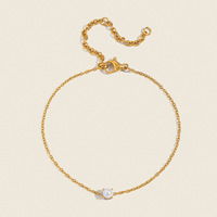 Bracelets de cheville unisexes Gaovo Niche Premium en argent sterling, imitation perle, exquis, plaqués or 18 carats, en acier inoxydable, avec breloques tendance