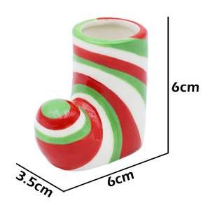 Venta al por mayor hecho a mano casa bar Navidad decorado vaso de chupito hecho a medida calcetines de cerámica únicos vasos de chupito de Tequila - Product Image 6