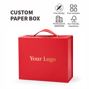 Boîte Cadeau Pliante Magnétique avec Logo Personnalisé <span class=keywords><strong>Carton</strong></span> Recyclable avec Poignée Emballage de Luxe pour Présent - Product Image 1