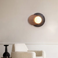 Applique murale LED de luxe moderne Wabi Sabi, en pierre noire haut de gamme, pour restaurant japonais et chambre à coucher