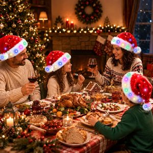 Suministros de Decoración Navideña al por Mayor, Gorros Navideños con Luces, Gorra de Navidad, Weihnachten, Gorro de Santa Claus, Decoraciones Navideñas - Product Image 5