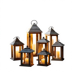 Lanterne porte-bougie en bois faite à la main avec panneaux en verre, impression personnalisée pour la décoration du salon, pour Noël, les mariages et autres occasions - Product Image 4