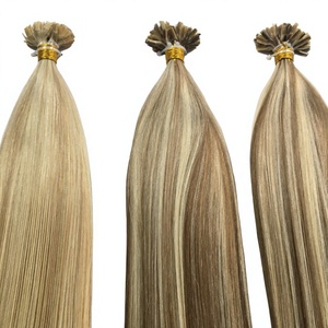 Extensiones de cabello humano 100% pre-adheridas con queratina Dragonbeauty, Remy, doble capa, punta en U, color rubio ombré balayage. - Product Image 2