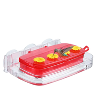 Ventouses fortes mangeoires à colibris en plastique avec 4 ports d'alimentation mangeoire pour animaux de compagnie