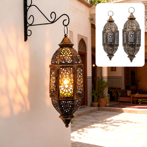 Expédition rapide de créations en métal, lustres marocains vintage en fer forgé ajouré, chandeliers, décorations murales, décoration intérieure - Product Image 4