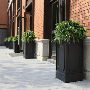 Al por mayor al aire libre patio negro hierro fundido maceta contenedor jardín planta rústica caja exterior calle decorativa macetas africanas - Product Image 5