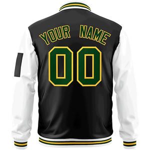 Veste de baseball de qualité supérieure veste Letterman vierge manches en cuir bombardier noir veste de baseball universitaire pour hommes nouvel état - Product Image 2