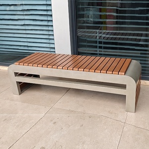 Houten Loungestoel - Comfortabele Lange Bank voor Binnen en Buiten - Moderne Rugloze Houten Bank - Product Image 2