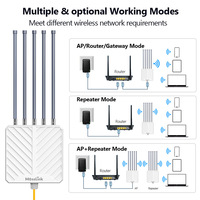 Répéteur amplificateur WiFi 6 AX3000 double bande 2,4 GHz, couverture de signal longue portée, extérieur, étanche IP67, 5 antennes
