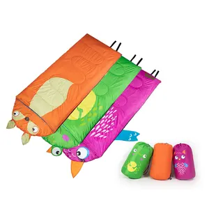 Tragbarer leichter Cartoon-Tierschlafsack für Kinder hohle Fasern und Baumwolle gefüllter Camping-Schlafsack
