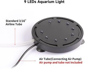 Luces LED para <span class=keywords><strong>Acuario</strong></span>, Disco de Piedra Difusora Sumergible, 9/16 Cabezales, Burbujas de Aire Nano, Accesorios para Peceras - Product Image 4