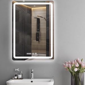 Espejo <span class=keywords><strong>de</strong></span> <span class=keywords><strong>Baño</strong></span> Rectangular con Retroiluminación LED, Espejo <span class=keywords><strong>de</strong></span> Vanidad Inteligente <span class=keywords><strong>de</strong></span> Pared con Función Antivaho y Pantalla <span class=keywords><strong>de</strong></span> Tiempo - Product Image 1